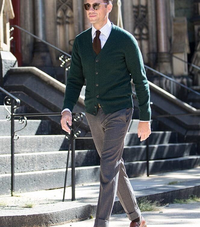 V-neck cardigan outfit